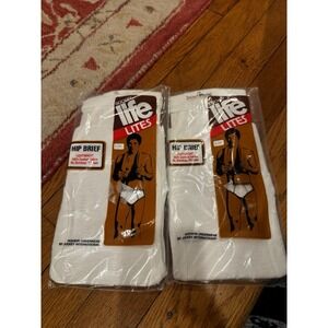 Vintage Jockey Life Lites Men's White Hip Briefs 2 Pairs 1978 SEALED NEW Sz 34